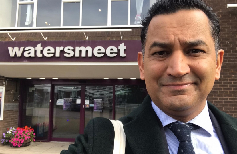 Gagan Mohindra MP at the Watersmeet Theatre, Rickmansworth.