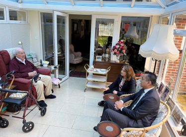 Gagan speaking to pensioners