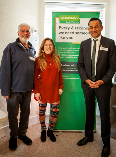 Gagan with representatives from Samaritans